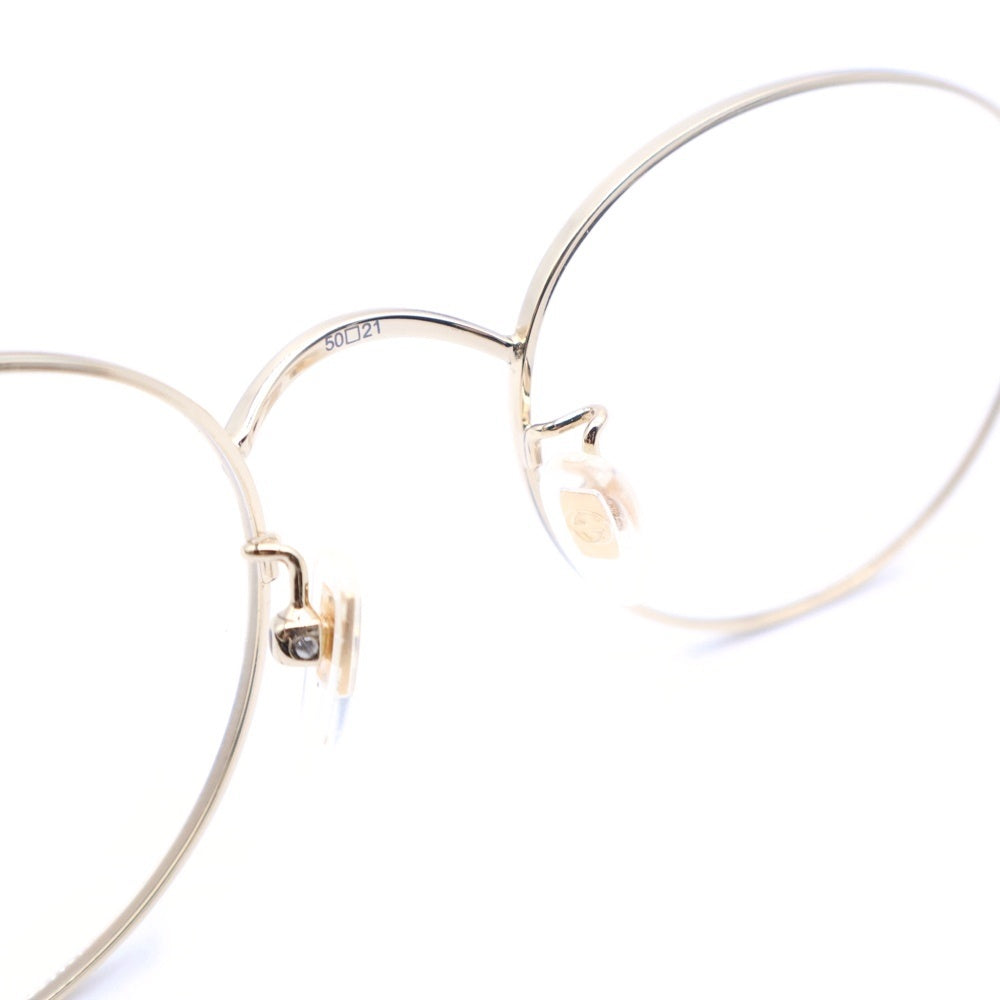 GUCCI(グッチ) サイドロゴ ボストンフレーム メガネ ゴールド GG1472OJ