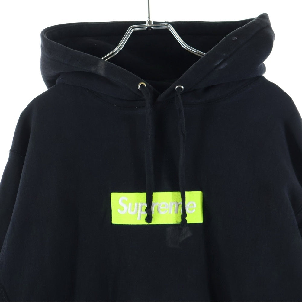 SUPREME(シュプリーム) 17AW Box Logo Hooded Sweatshirt 蛍光ボックスロゴ プルオーバーパーカー ブラック/イエロー