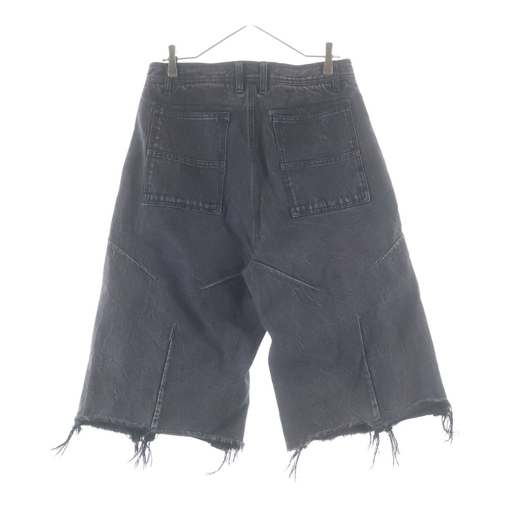 FILTH(フィルス) FRONT ZIP BAGGY DENIM SHORTS バギー デニム ショーツ ブラック FL-SS24-PT01