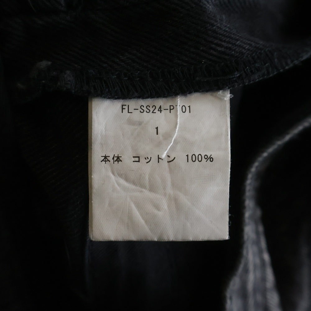 FILTH(フィルス) FRONT ZIP BAGGY DENIM SHORTS バギー デニム ショーツ ブラック FL-SS24-PT01