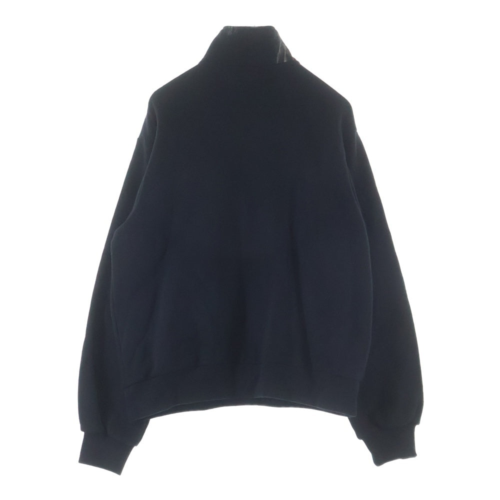TAAKK(ターク) FUR PRINT JERSEY FLOCKY SWEATSHIRT ハーフジップ スウェットシャツ ブラック TA25AW-JR-088