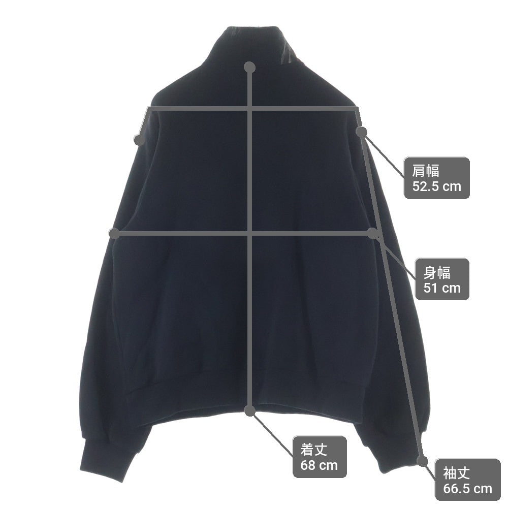 TAAKK(ターク) FUR PRINT JERSEY FLOCKY SWEATSHIRT ハーフジップ スウェットシャツ ブラック TA25AW-JR-088