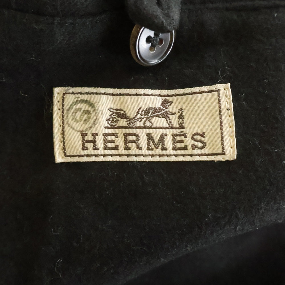 HERMES(エルメス) フード付き中綿チェックコート チェックブルゾン グレー