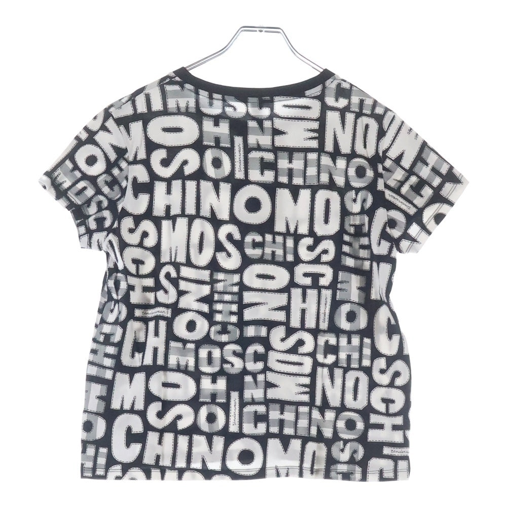 MOSCHINO(モスキーノ) 総柄ロゴデザイン 半袖Tシャツ カットソー ブラック/ホワイト