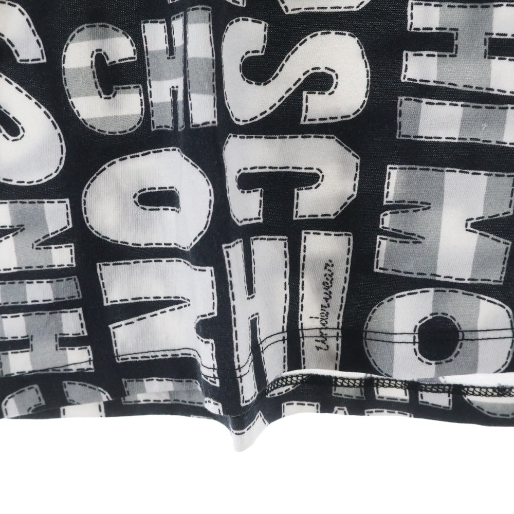MOSCHINO(モスキーノ) 総柄ロゴデザイン 半袖Tシャツ カットソー ブラック/ホワイト