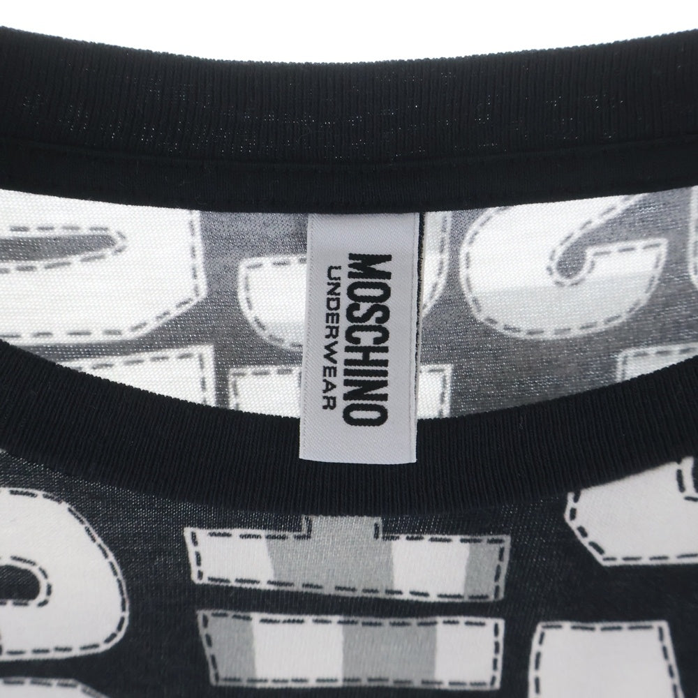 MOSCHINO(モスキーノ) 総柄ロゴデザイン 半袖Tシャツ カットソー ブラック/ホワイト