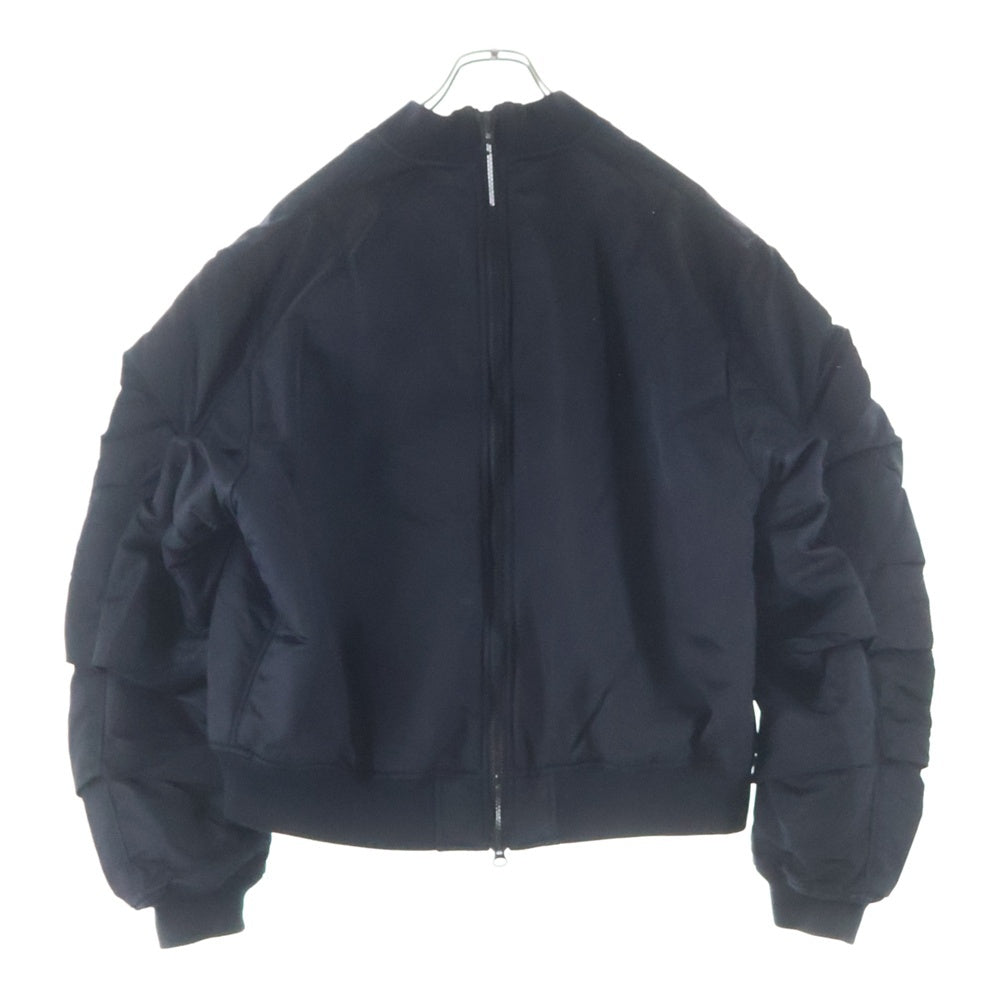 NO BRAND(ノーブランド) MA-1 ZIPUP NYLON JACKET ジップアップナイロンジャケット ブラック