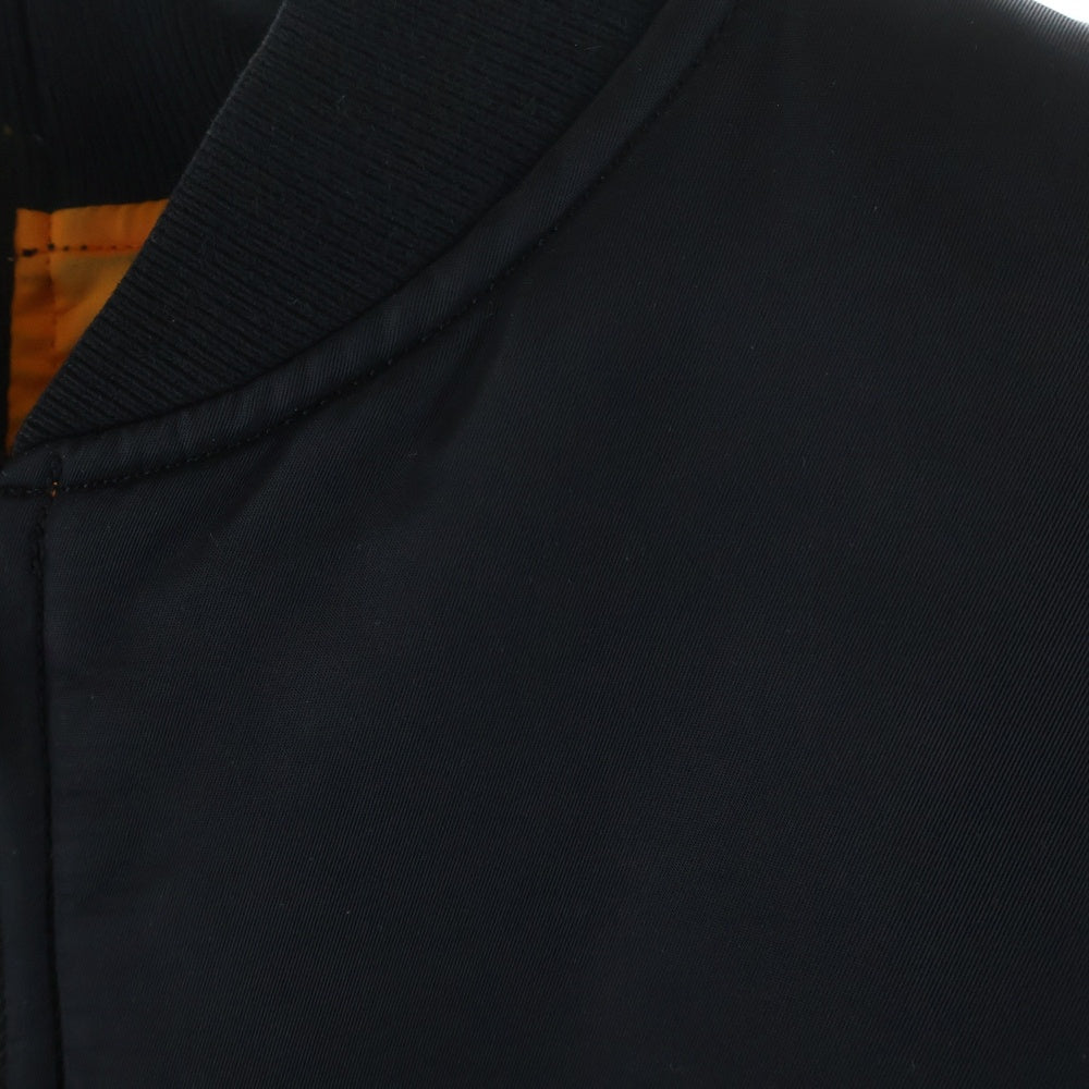 NO BRAND(ノーブランド) MA-1 ZIPUP NYLON JACKET ジップアップナイロンジャケット ブラック