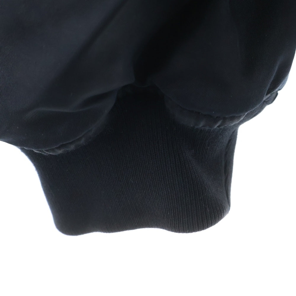 NO BRAND(ノーブランド) MA-1 ZIPUP NYLON JACKET ジップアップナイロンジャケット ブラック