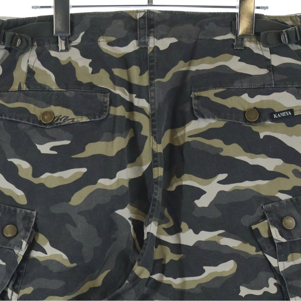KAMIYA(カミヤ) 25SS Camouflage Wash Cargo Pants カモフラージュ ウォッシュ カーゴパンツ カーキ G14PT016
