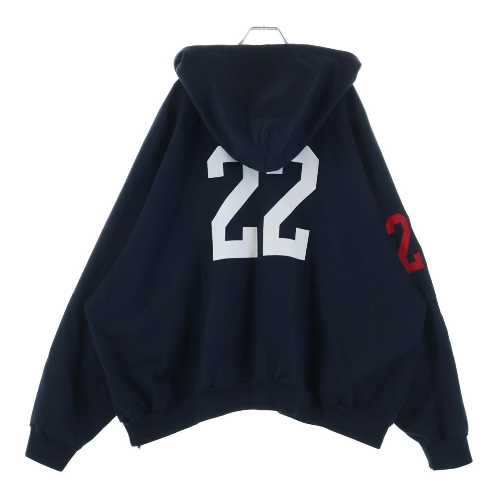 BALENCIAGA(バレンシアガ) Polo Zip-up Hoodie ポロジップフーディー パーカー ネイビー 720425 TNVD4