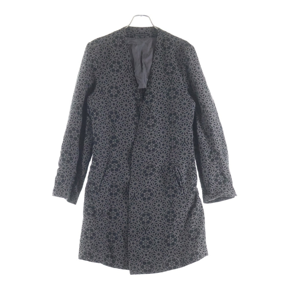Yohji Yamamoto POUR HOMME(ヨウジヤマモト プールオム) 15SS Jacquard Patec Coat ジャガードコート ロングコート ブラック HU-J14-012