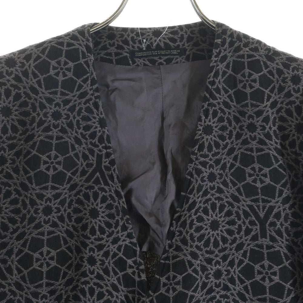 Yohji Yamamoto POUR HOMME(ヨウジヤマモト プールオム) 15SS Jacquard Patec Coat ジャガードコート ロングコート ブラック HU-J14-012