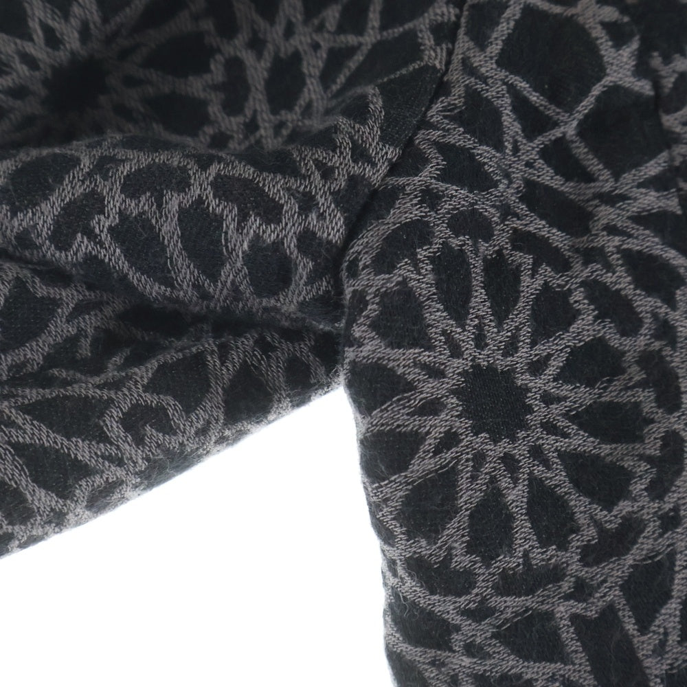 Yohji Yamamoto POUR HOMME(ヨウジヤマモト プールオム) 15SS Jacquard Patec Coat ジャガードコート ロングコート ブラック HU-J14-012