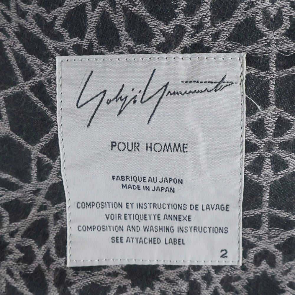 Yohji Yamamoto POUR HOMME(ヨウジヤマモト プールオム) 15SS Jacquard Patec Coat ジャガードコート ロングコート ブラック HU-J14-012