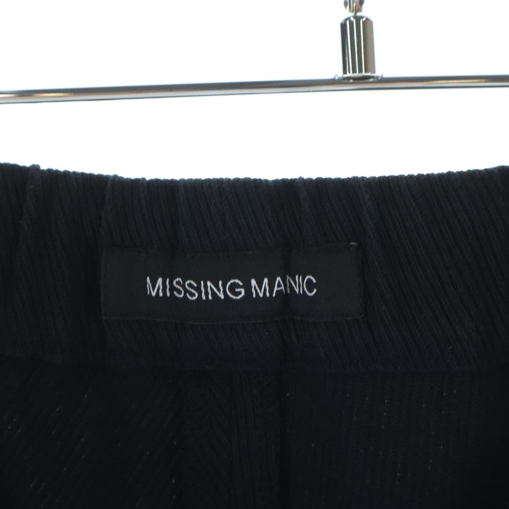 NO BRAND(ノーブランド) MISSING MANIC ミッシングマニック 七分丈ダブルニー スラックパンツ ブラック