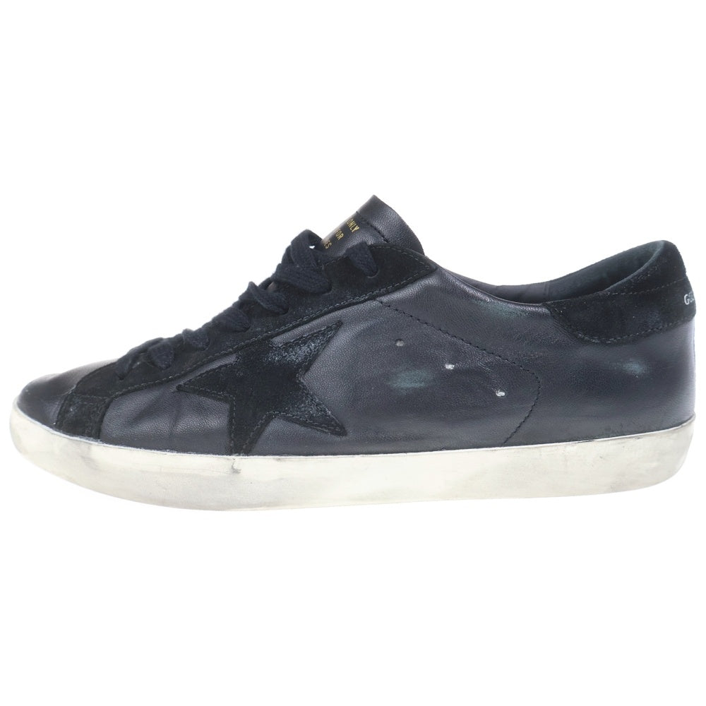 GOLDEN GOOSE DELUXE BRAND(ゴールデングースデラックスブランド) Super-Star CLASSIC WAITH LIST スーパースター ロートップスニーカー ダメージ加工 ローカットシューズ ブラック/ホワイト GMF00101.F003984