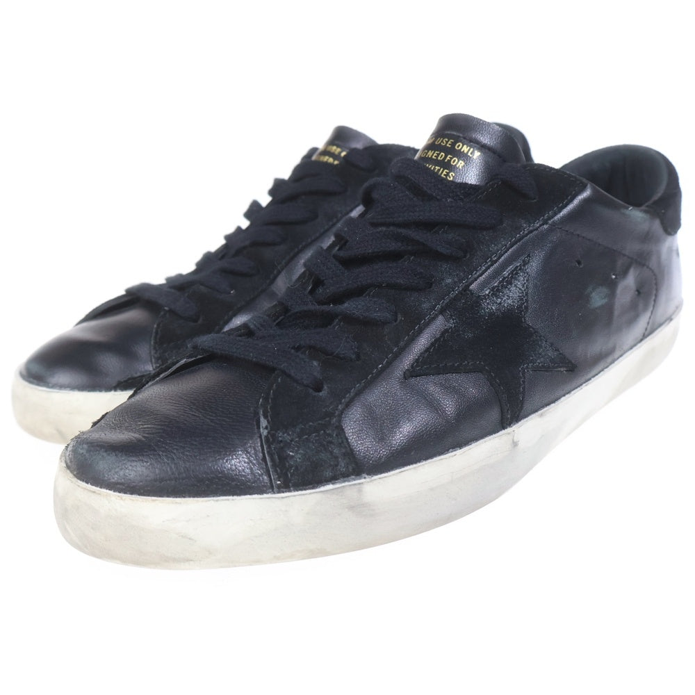 GOLDEN GOOSE DELUXE BRAND(ゴールデングースデラックスブランド) Super-Star CLASSIC WAITH LIST スーパースター ロートップスニーカー ダメージ加工 ローカットシューズ ブラック/ホワイト GMF00101.F003984