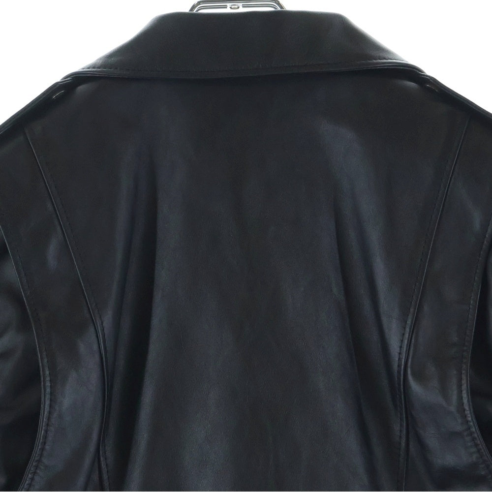 CELINE(セリーヌ) CELINE by Hedi Slimane クラシックバイカー カーフスキン ダブル レザーライダースジャケット ブラック 2E158599E