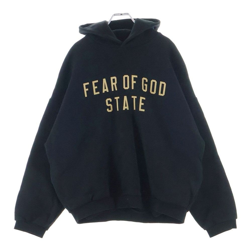 FEAR OF GOD ESSENTIALS(フィアオブゴッド エッセンシャルズ) 24AW STATE LOGO SWEAT HOODIE ロゴ スウェット フーディー パーカー ブラック