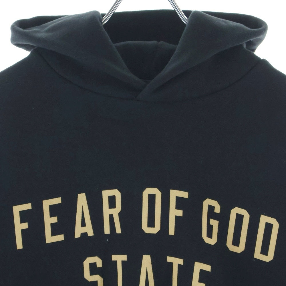 FEAR OF GOD ESSENTIALS(フィアオブゴッド エッセンシャルズ) 24AW STATE LOGO SWEAT HOODIE ロゴ スウェット フーディー パーカー ブラック