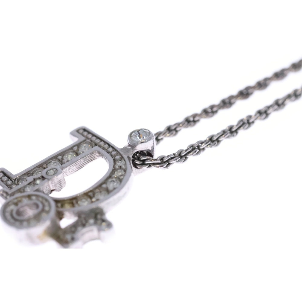 Christian Dior(クリスチャンディオール) CD アイコン ロゴ ラインストーン GP ネックレス シルバー レディース