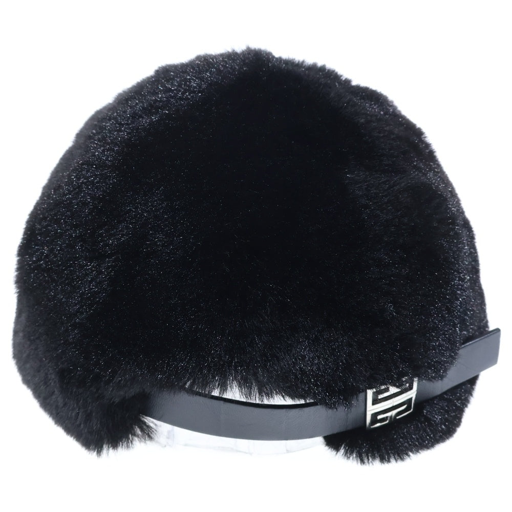 GIVENCHY(ジバンシィ) Faux Fur Curved Baseball Cap フェイクファー カーブド ベースボールキャップ ブラック BPZ020P0DP レディース