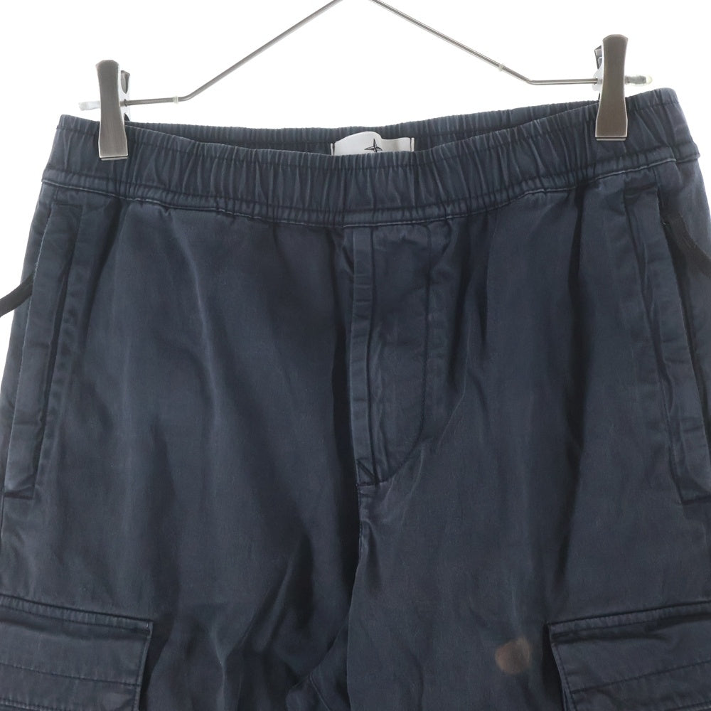 STONE ISLAND(ストーンアイランド) STRETCH COTTON WOOL SATIN CARGO PANTS ストレッチ コットン ウール サテン カーゴパンツ ネイビー 791531314