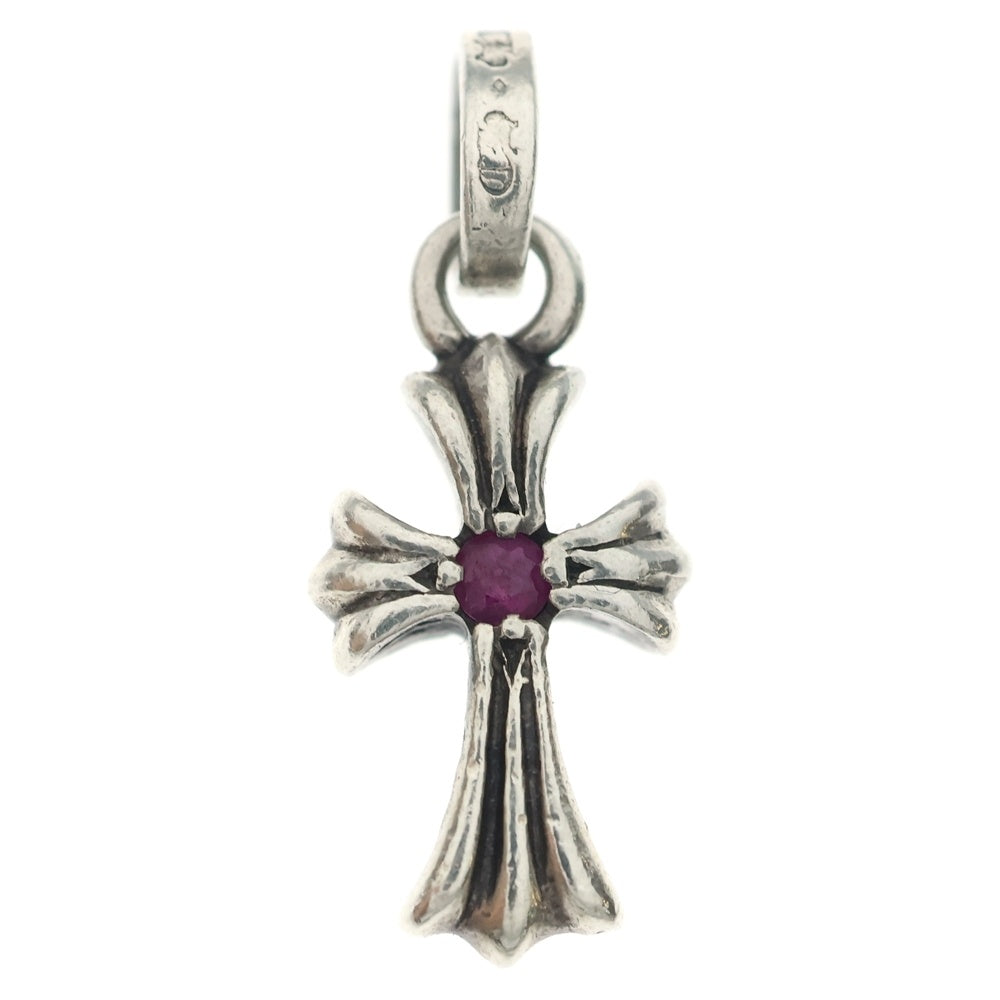 CHROME HEARTS(クロムハーツ) CRS BBYFAT P RBY ベイビーファットクロス 1ルビー ペンダントトップ シルバー BCA235