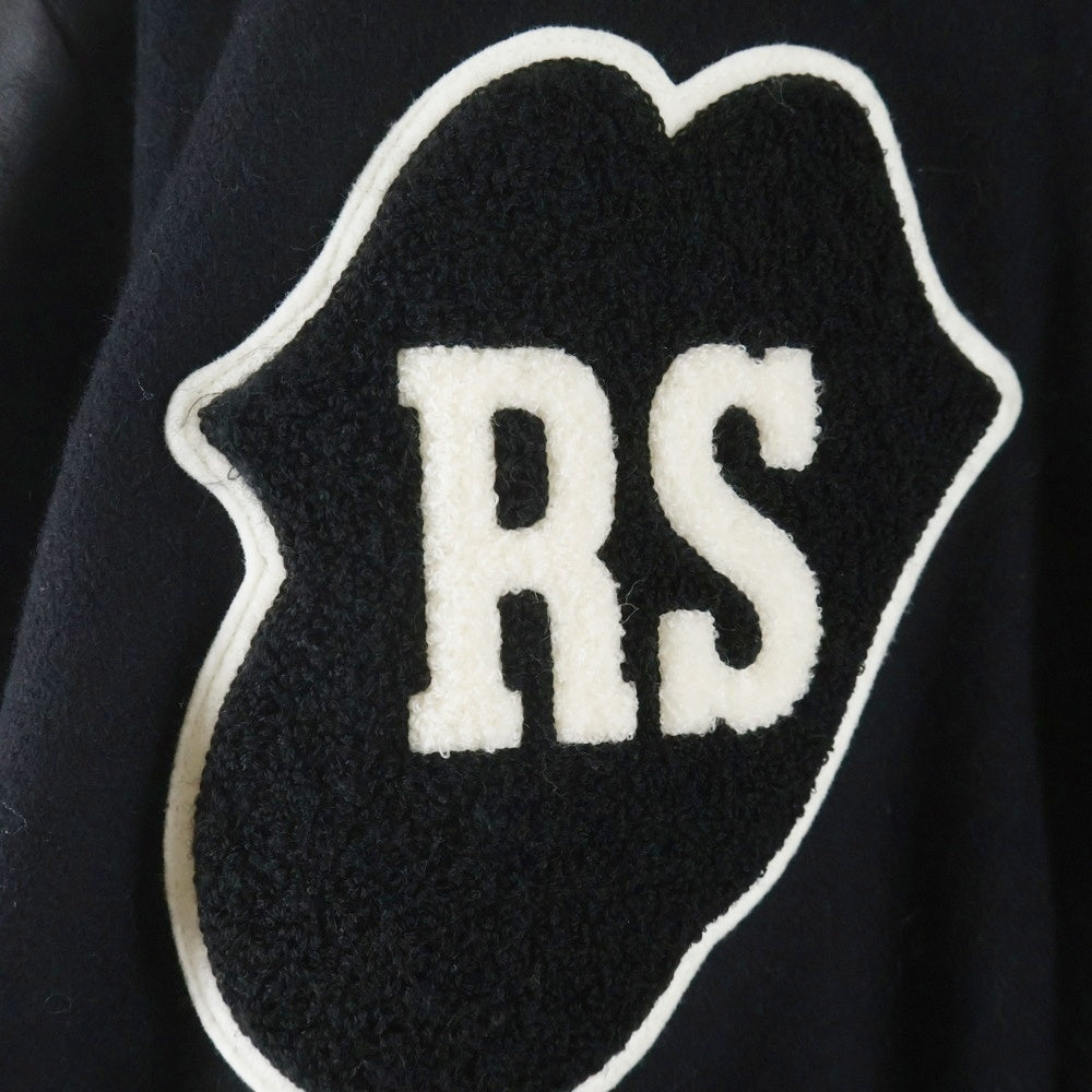 HYSTERIC GLAMOUR(ヒステリックグラマー) 25SS ×THE ROLLING STONES Loves 1975 Us Tour Embroidery Stadium Jacket ローリングストーンズ ラブズ 1975 スタジャン ジャケット ブラック HYS-0244