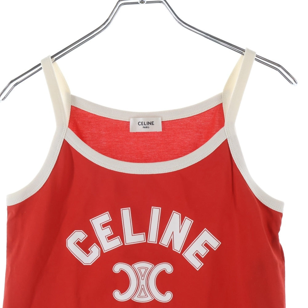 CELINE(セリーヌ) トリオンフロゴプリント タンクトップ レッド/ホワイト 2X89D507Z レディース