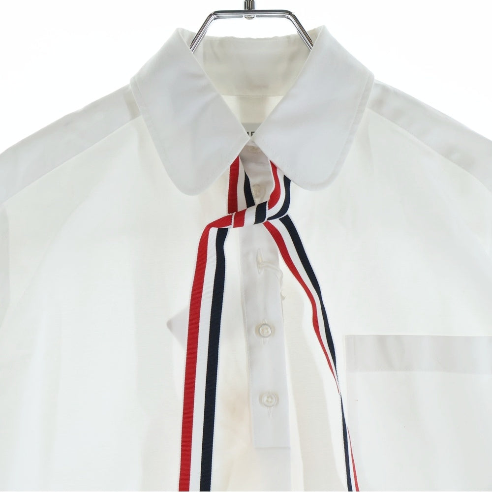 THOM BROWNE(トムブラウン) トリコロールボウタイ 長袖プルオーバーシャツブラウス レディース 139A-06496-100