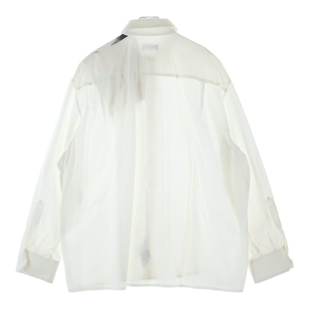 RAF SIMONS(ラフシモンズ) 19SS CROPPED SHIRT ASYMM アシメ パンク オーバーサイズ長袖シャツ ホワイト 191-293F