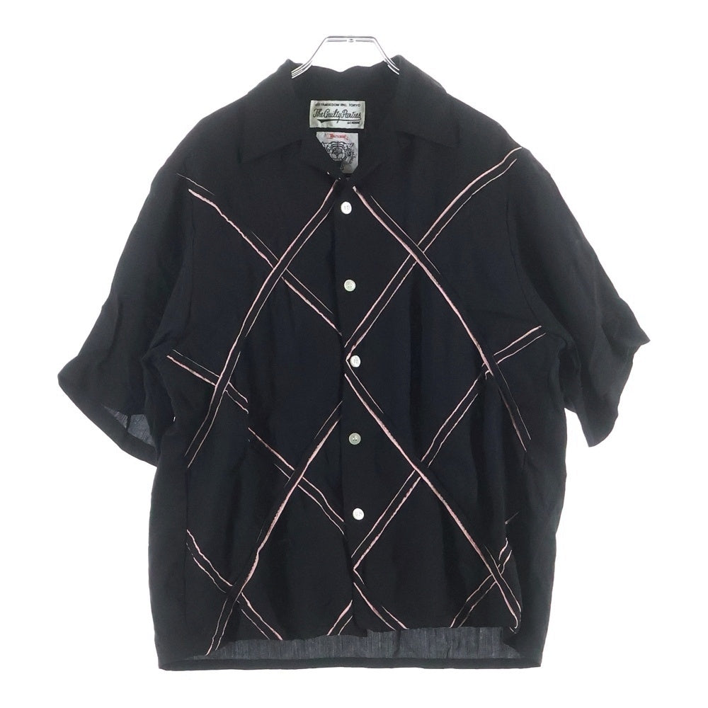 WACKO MARIA(ワコマリア) ×WOLF'S HEAD HAWAIIAN SHIRTS ウルフズヘッド ハワイアン 半袖シャツ ブラック/ピンク