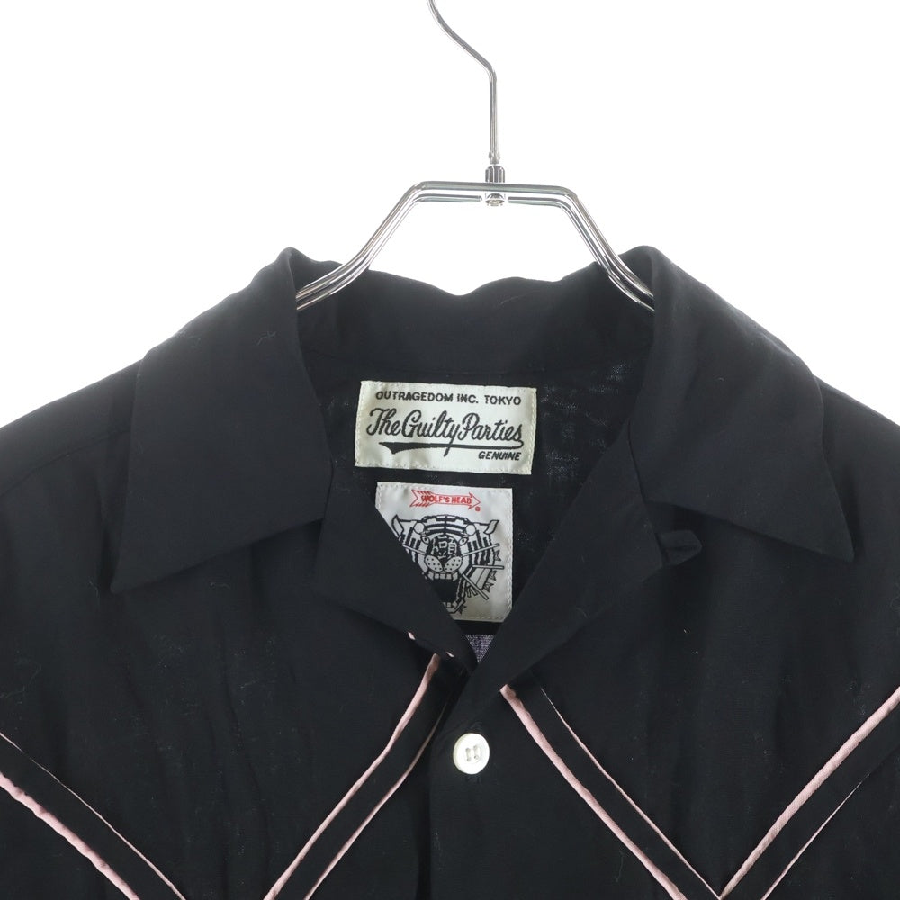 WACKO MARIA(ワコマリア) ×WOLF'S HEAD HAWAIIAN SHIRTS ウルフズヘッド ハワイアン 半袖シャツ ブラック/ピンク