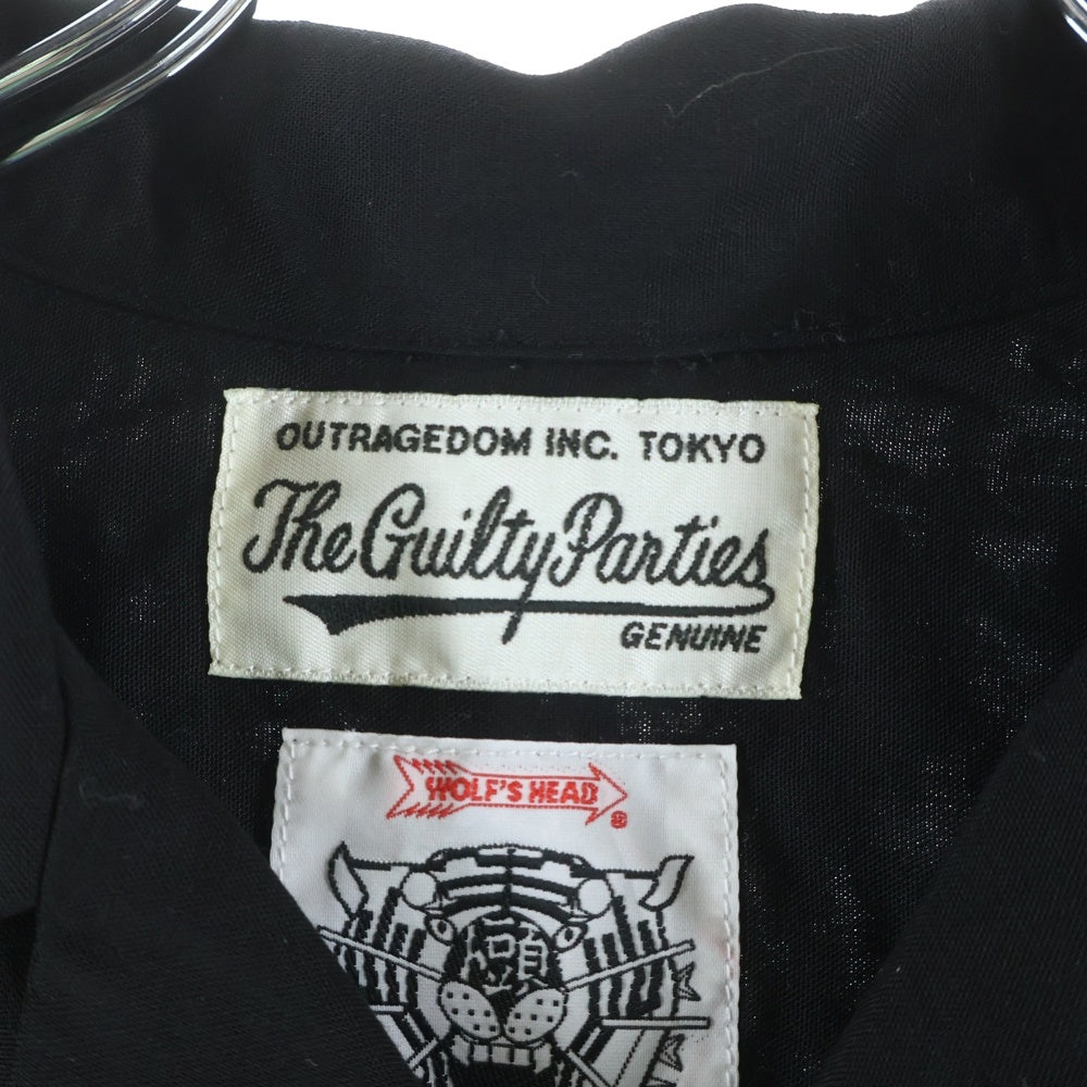 WACKO MARIA(ワコマリア) ×WOLF'S HEAD HAWAIIAN SHIRTS ウルフズヘッド ハワイアン 半袖シャツ ブラック/ピンク