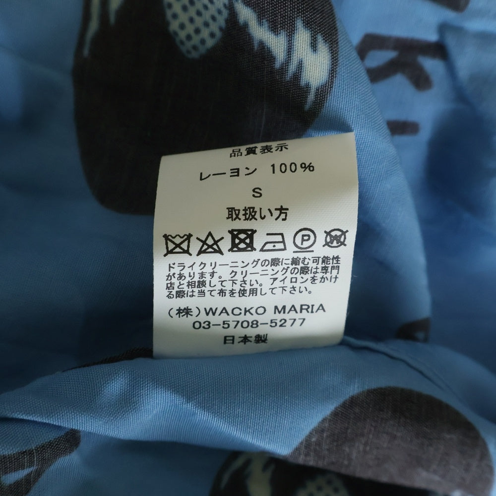 WACKO MARIA(ワコマリア) 24SS RECORDS HAWAIIAN SHIRTS レコード ハワイアン 半袖シャツ ブルー