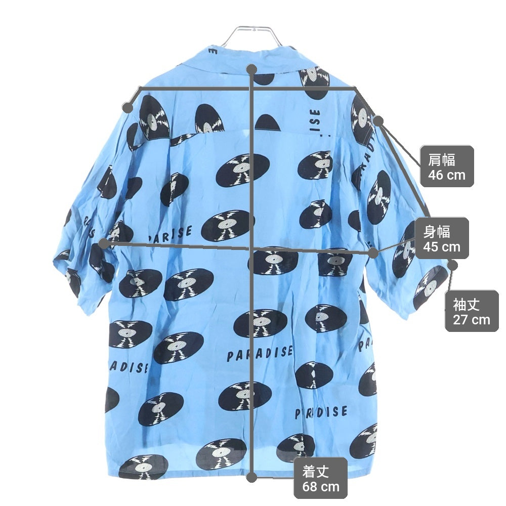 WACKO MARIA(ワコマリア) 24SS RECORDS HAWAIIAN SHIRTS レコード ハワイアン 半袖シャツ ブルー