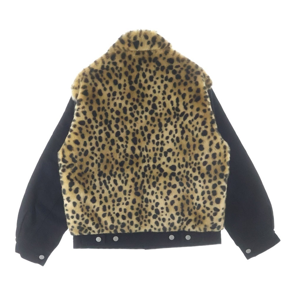 WACKO MARIA ワコマリア 25AW FAUX LEOPARD FUR DENIM GRIZZLY JACKET レオパード ファー デニム グリズリージャケット ブラック/ブラウン 25FW-WMOーBL17 WACKO MARIA(ワコマリア) 25AW FAUX LEOPARD FUR DENIM GRIZZLY JACKET