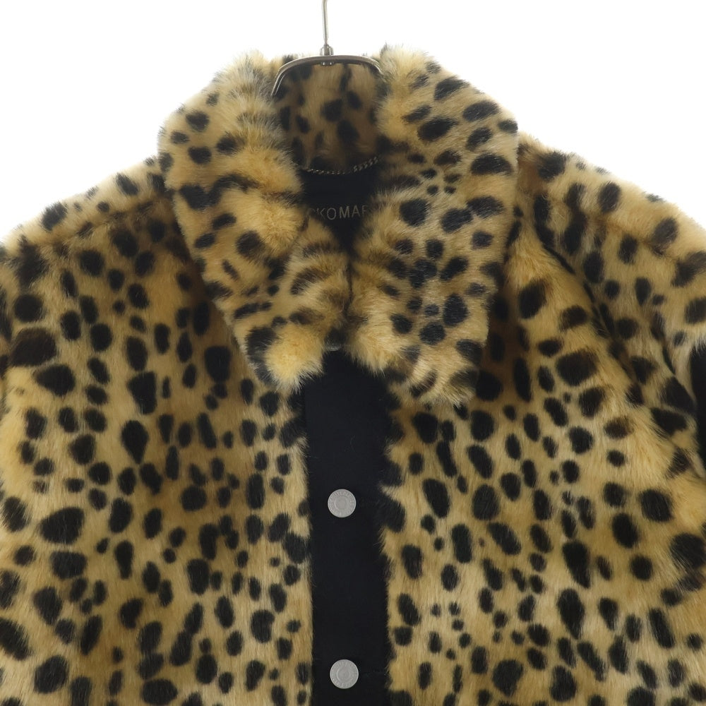 WACKO MARIA(ワコマリア) 25AW FAUX LEOPARD FUR DENIM GRIZZLY JACKET レオパード ファー デニム グリズリージャケット ブラック/ブラウン 25FW-WMOーBL17