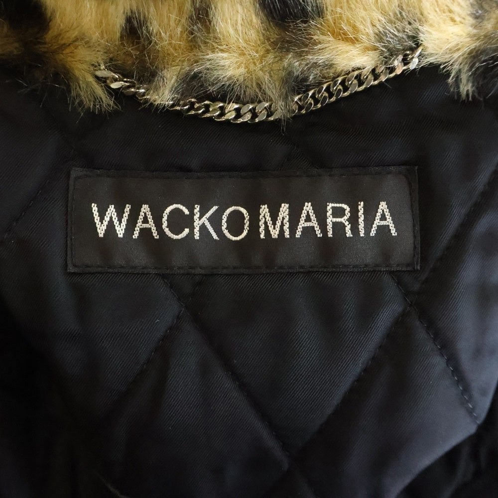 WACKO MARIA(ワコマリア) 25AW FAUX LEOPARD FUR DENIM GRIZZLY JACKET レオパード ファー デニム グリズリージャケット ブラック/ブラウン 25FW-WMOーBL17