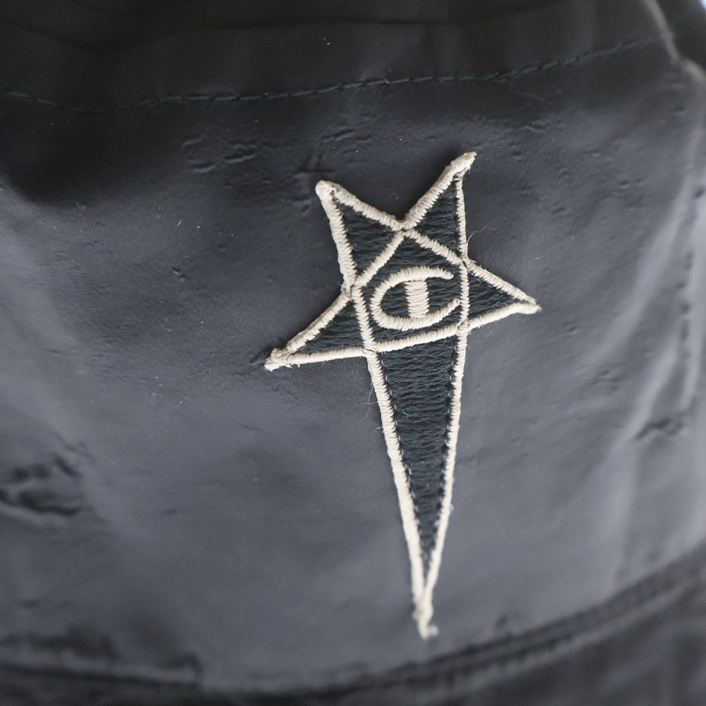 Rick Owens(リックオウエンス) 23SS ×Champion GILLIGAN HATチャンピオン バケットハット 帽子 ブラック CM02C5795-CHNY