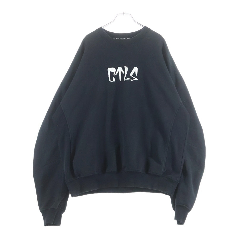 cvtvlist(カタリスト) 3D LOGO USUAL SWEAT SHIRTS 3D ロゴ 刺繍 スウェットトレーナー ブラック 2201020302