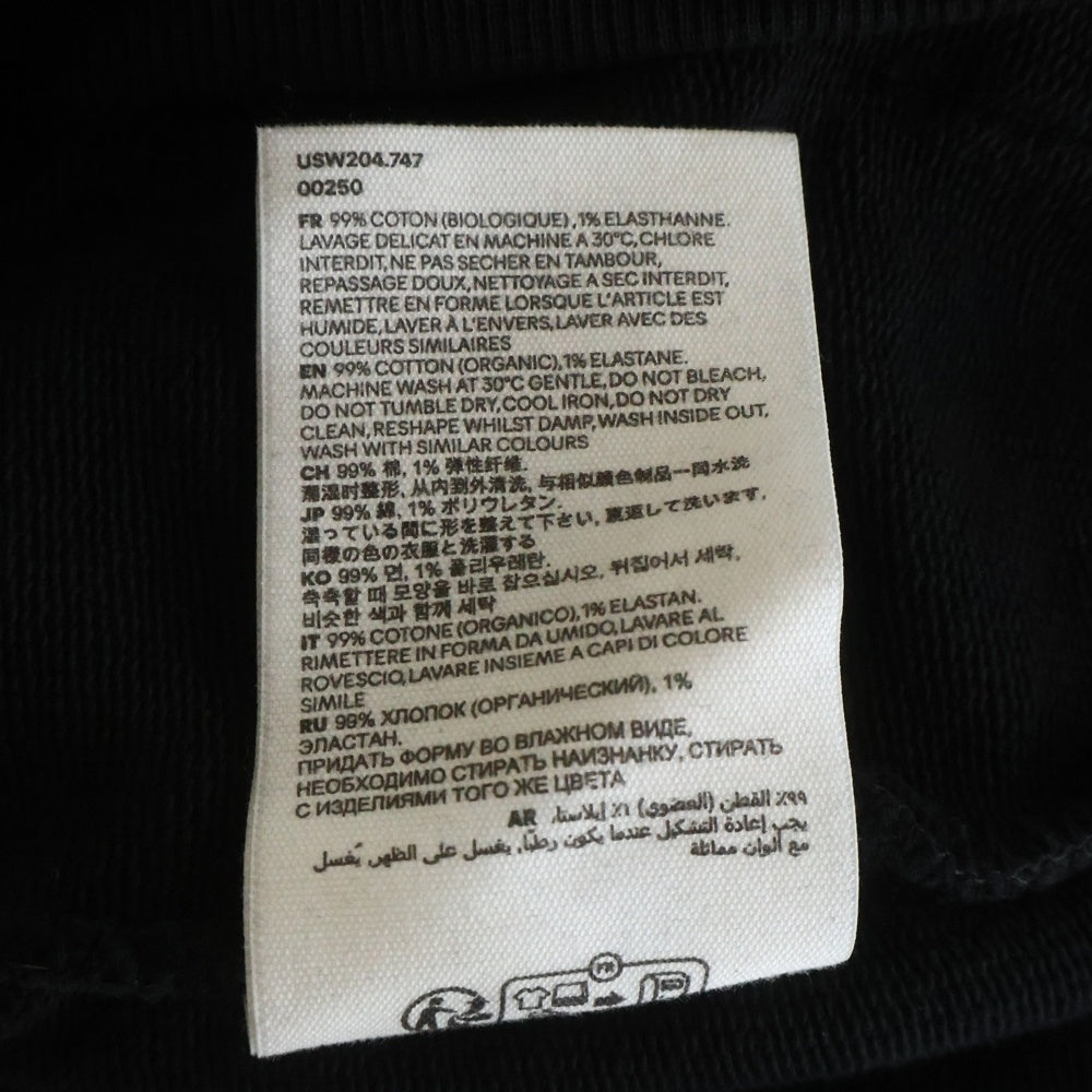 AMI Alexandre Mattiussi(アミアレクサンドルマテュッシ) ハートロゴ刺繍 プルオーバーパーカー フーディー ブラック USW204