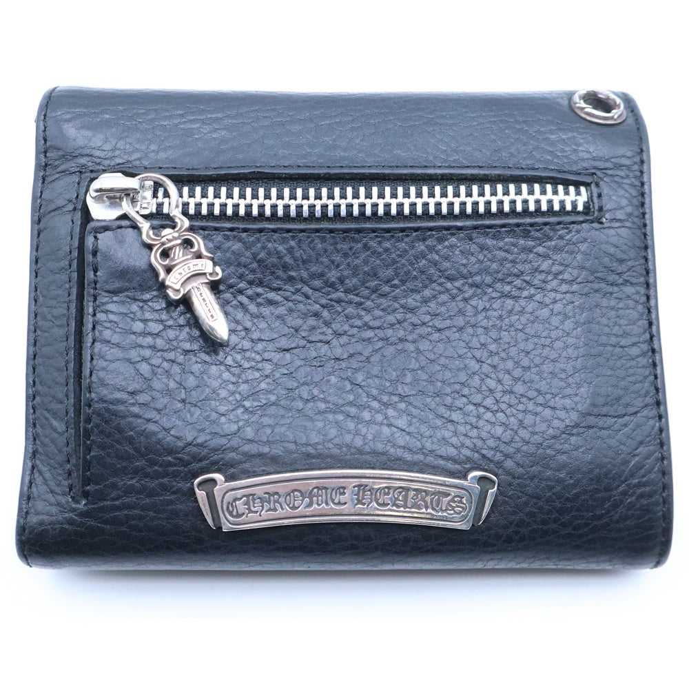 CHROME HEARTS(クロムハーツ) WAVE MINI ウェーブミニ レザーウォレット 財布 ブラックBCA373