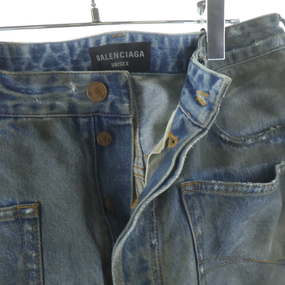 BALENCIAGA(バレンシアガ) 23AW PATCHED POCKET BAGGY JEANS ダメージ加工 バギーデニムパンツ インディゴ 751111 TDW14