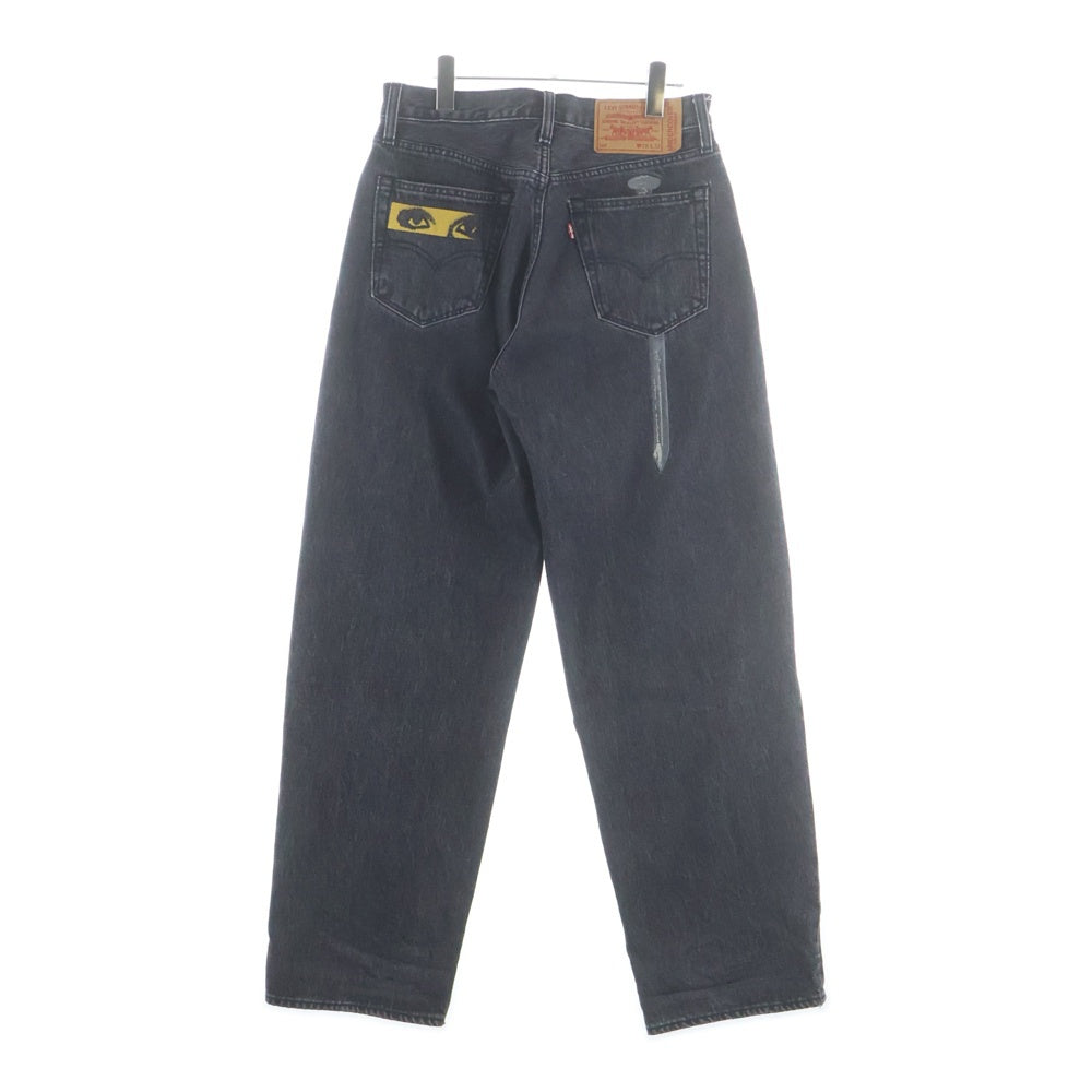 UNDERCOVER(アンダーカバー) 25SS ×LEVI'S リーバイス フロントデザインバギーパンツ デニムパンツ ブラック 001YZ-0000