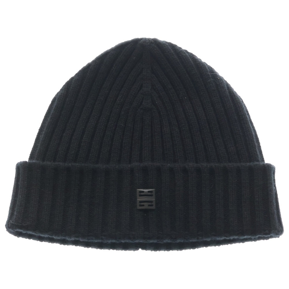 GIVENCHY(ジバンシィ) 4Gバックル リブ編みビーニー ニット帽子 ブラック