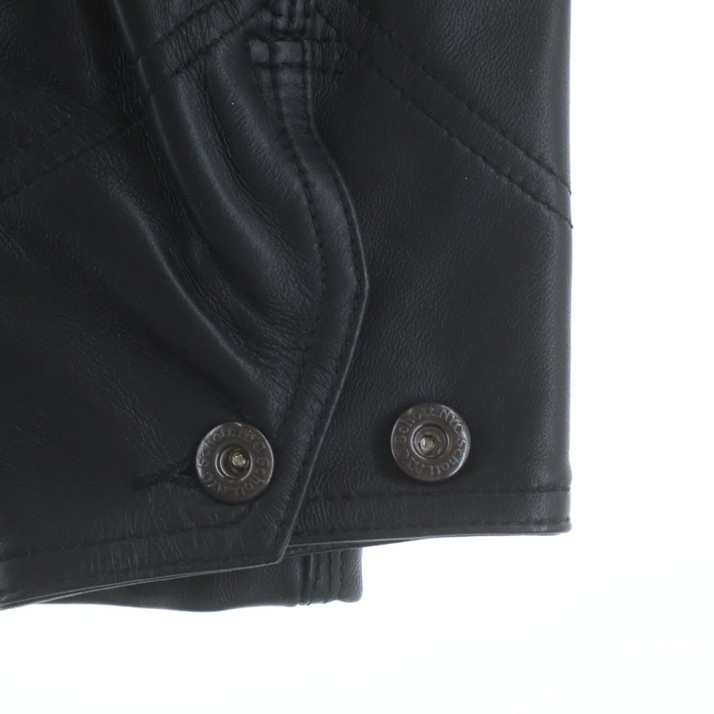 SCHOTT(ショット) LAMB LEATHER COVERALL JACKET ラムレザージャケット レザーカバーオール ブラック 3111050