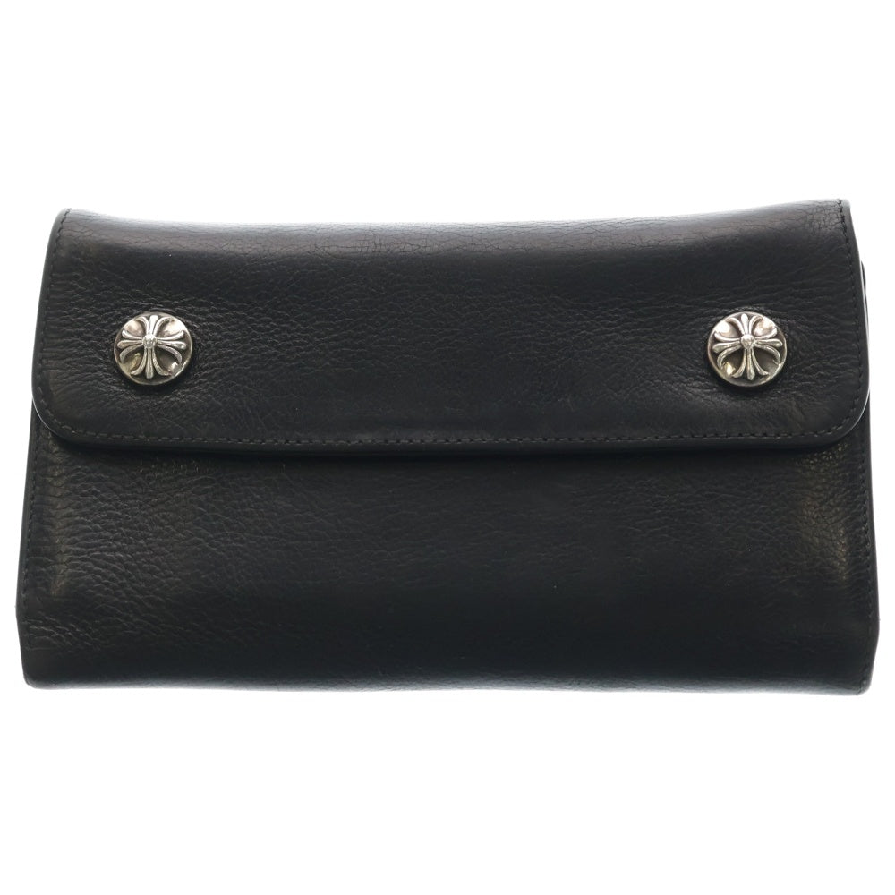 CHROME HEARTS(クロムハーツ) WAVE ウェーブ レザーウォレット 財布 ブラックBCA375